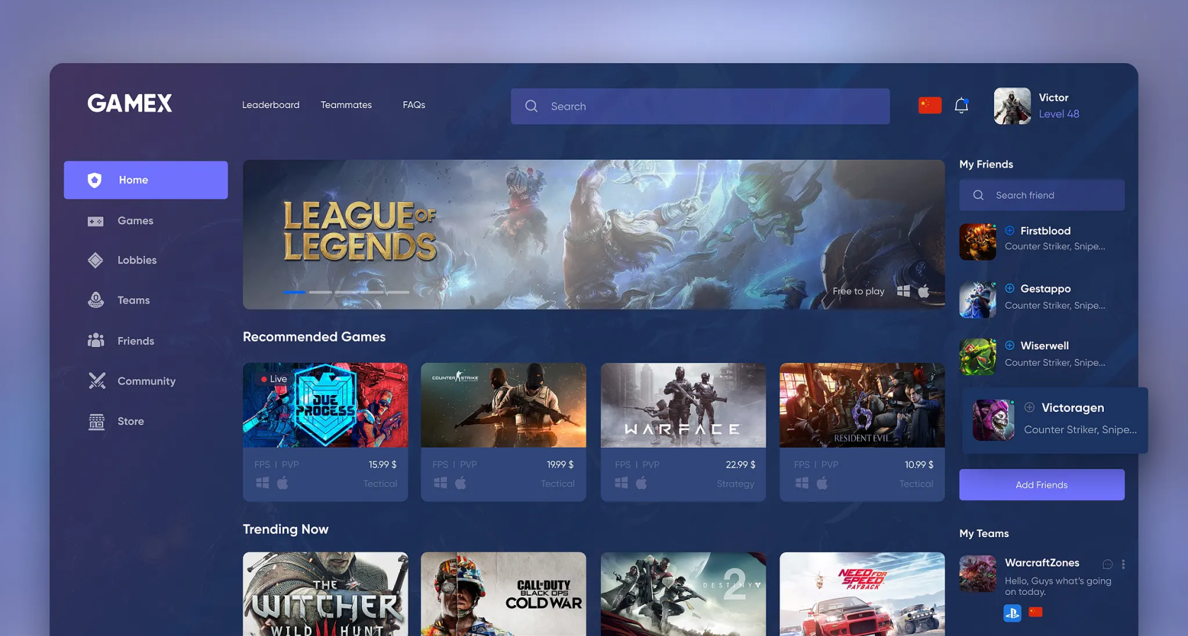 GAMEX gaming dashboard case study