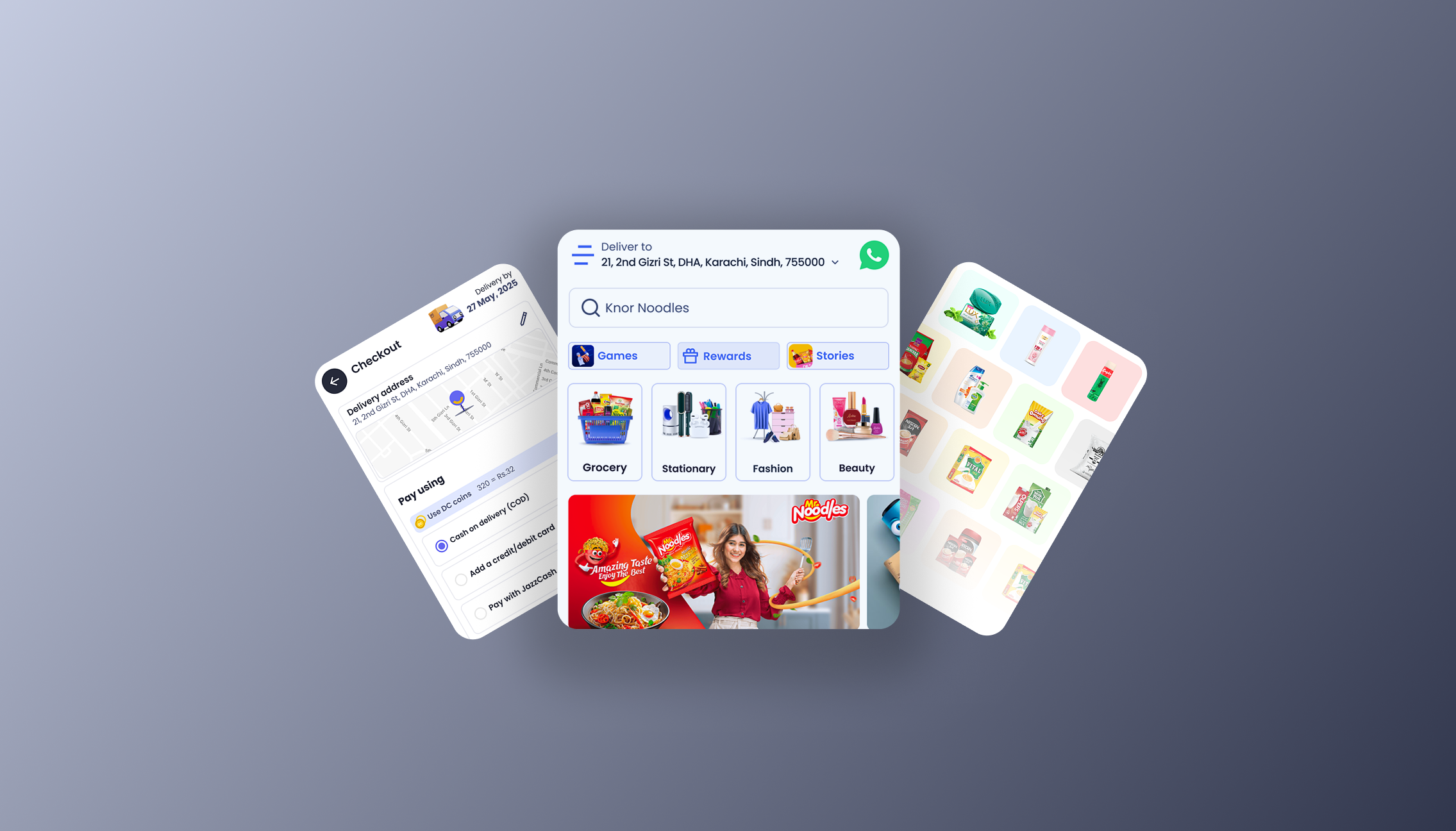 DealCart main mobile screens