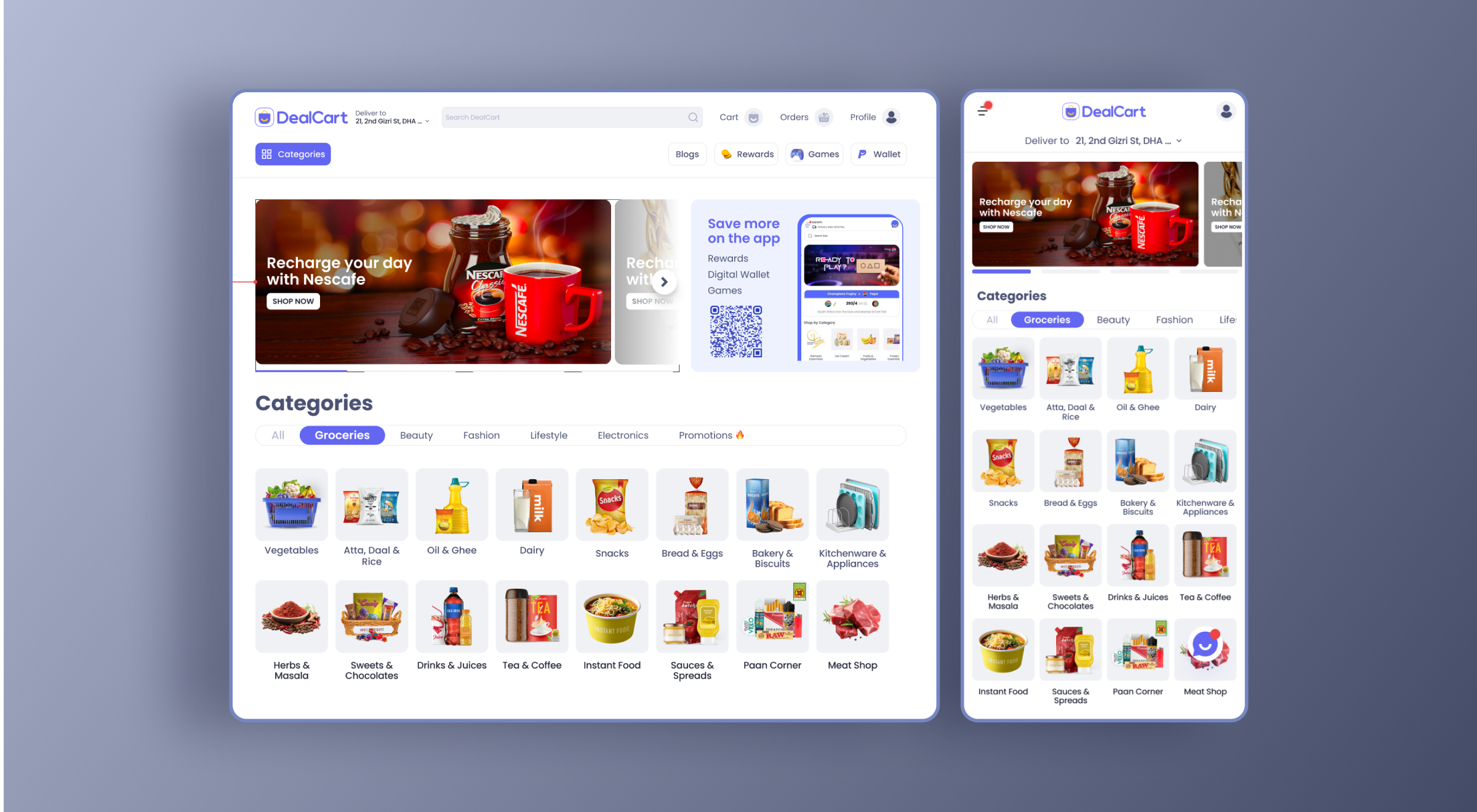 DealCart multiple modes product screens