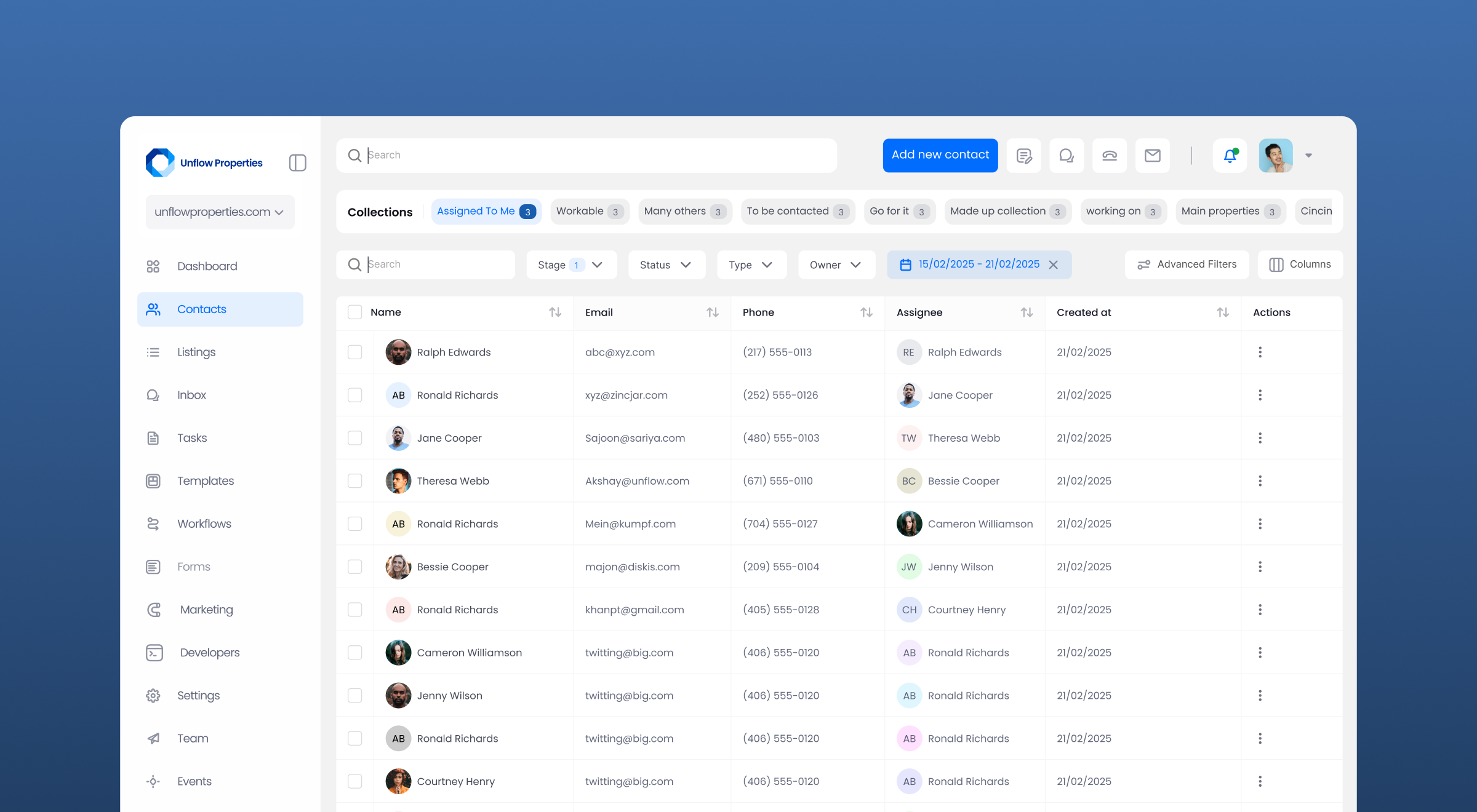 GGMS contacts screens